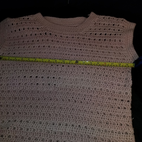 HANDMADE WITH LOVE PINK OMBRE SHORT SLEEVE SWEATER SIZE M - Picture 4 of 5